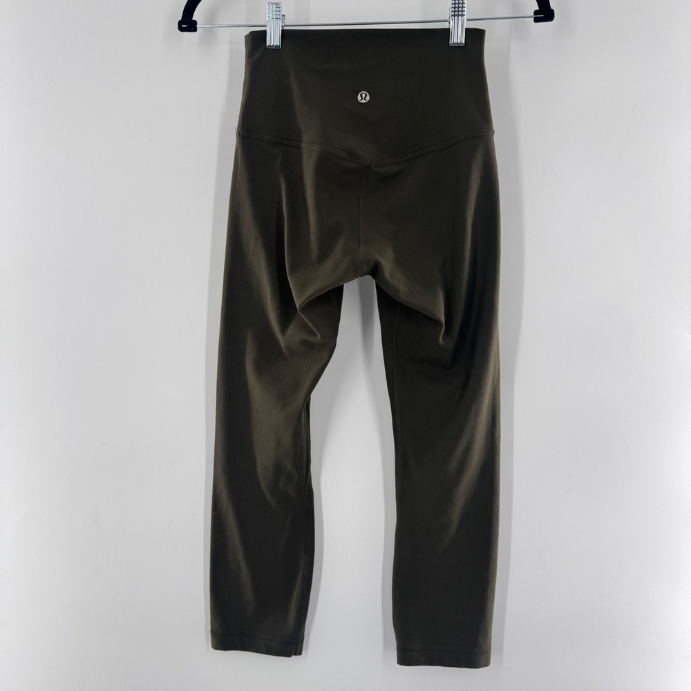Lululemon Align Crop 21" Leggings – Dark Olive Nulu – Size 4 - Picture 6 of 9